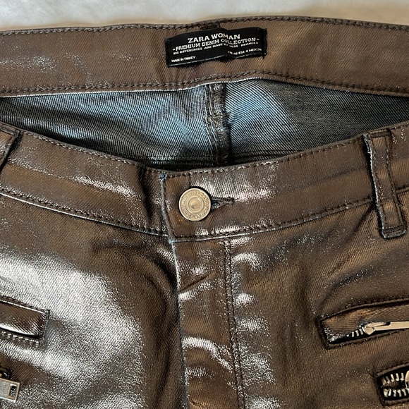 Zara coated denim(like new) - Picture 3 of 5